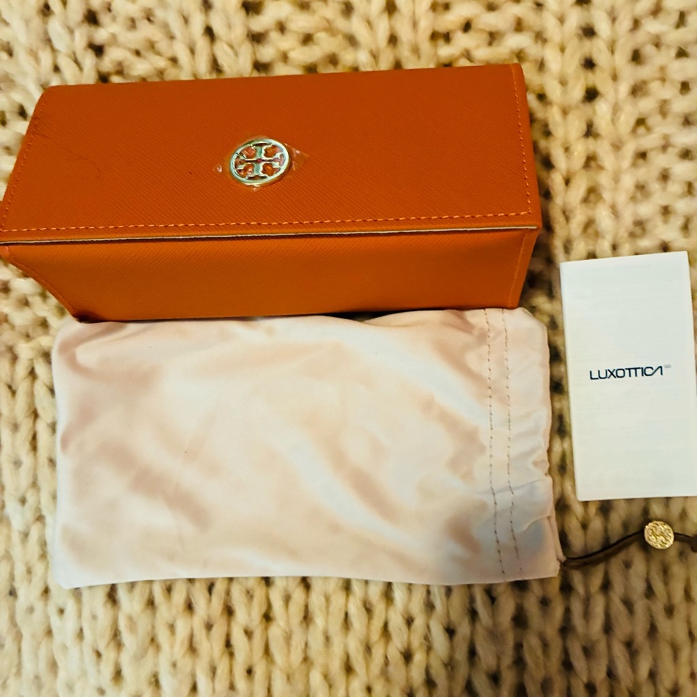 Tory Burch Orange Sunglass Case Triangular NWT & … - image 2